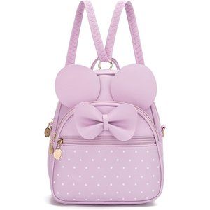 Bowknot Polka Dot Mini Backpack And Convertible Shoulder Bag Purse for Women